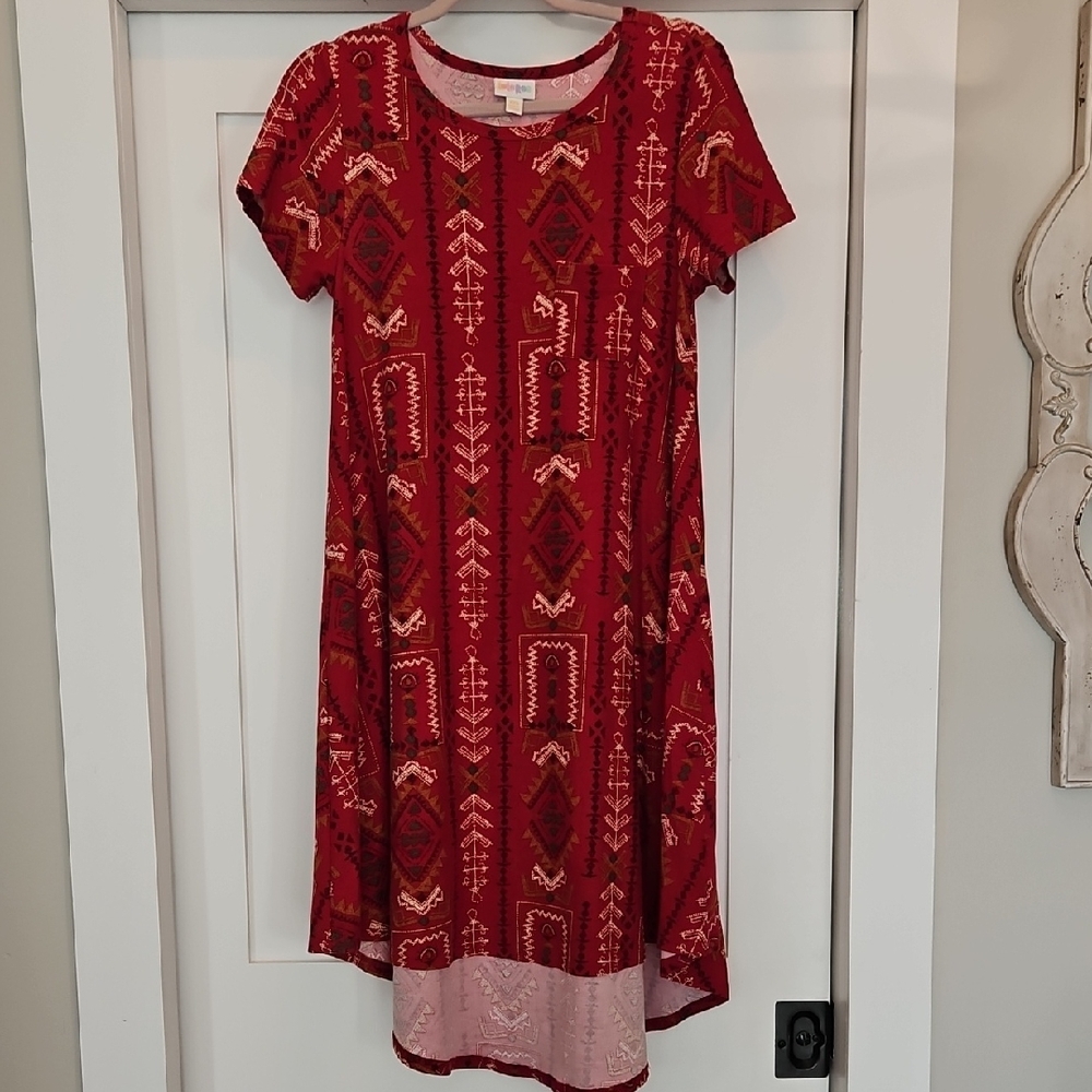 Red Patterned Women's Dress